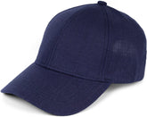 styleBREAKER Unisex Linen Baseball Cap Unicoloured, 6-Panel Basecap, Metal Buckle Adjustable 04023089, Colour:Dark Blue